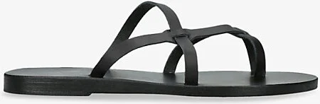 Womens Black Armos Leather Flat Sandals Eur 41 / 8 Uk Women
