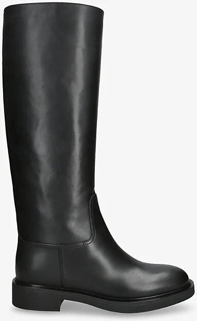 Womens Black Ascott Calf Leather Boots Eur 41 / 8 Uk Women
