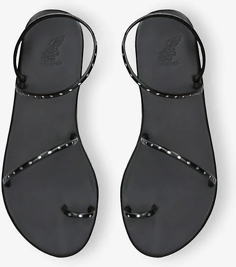 Womens Black Astro Faux-Leather Flat Sandals Eur 40 / 7 Uk Women - Image 2