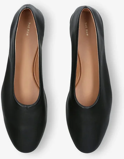 Womens Black Awar Flat Leather Shoes Eur 36.5 / 3.5 Uk Women - Image 2