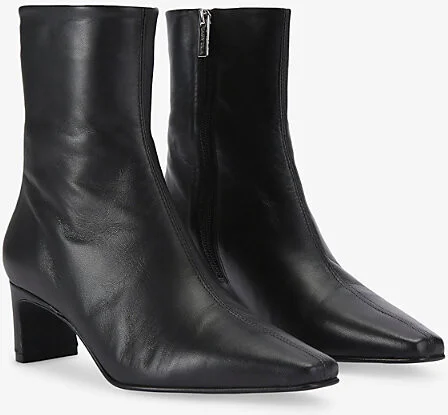 Womens Black Azzurra Heeled Faux-Leather Ankle Boots Eur 38/5 Uk Women - Image 2