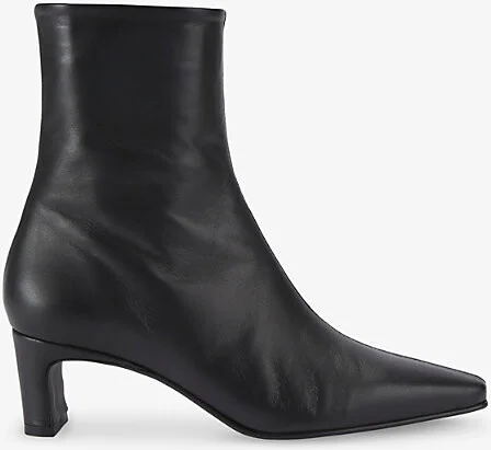 Womens Black Azzurra Heeled Faux-Leather Ankle Boots Eur 38/5 Uk Women