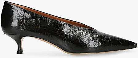 Womens Black Babouche 35 Leather Kitten-Heel Courts Eur 41 / 8 Uk Women
