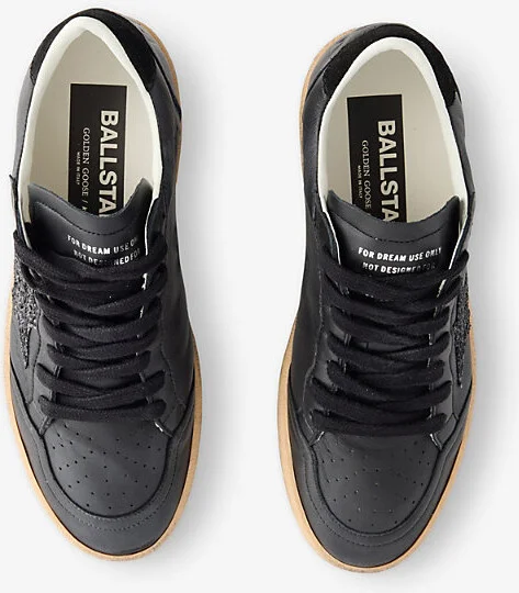 Womens Black Ball Star Leather Trainers Eur 35 / 2 Uk Women - Image 2