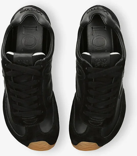 Womens Black Ballet Runner 2.0 Low-Top Leather Trainers Eur 41 / 8 Uk Women - Image 2