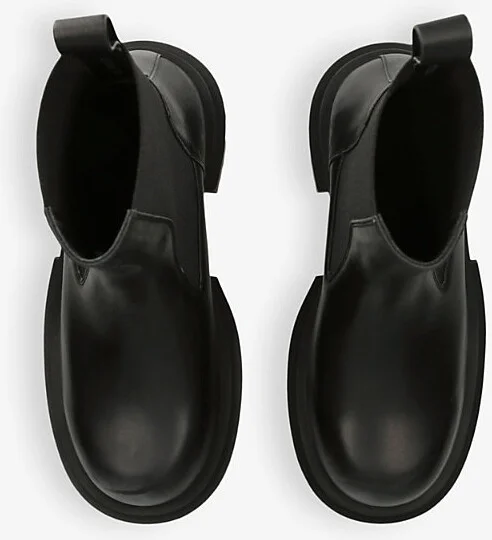 Womens Black Beatle Bogun Leather Heeled Boots Eur 36 / 3 Uk Women - Image 2