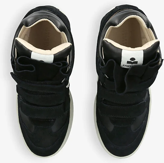 Womens Black Bekett Round-Toe Leather and Suede High-Top Trainers Eur 37 / 4 Uk Women - Image 2