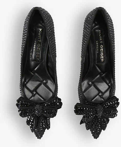 Womens Black Belgravia Bow Crystal-Embellished Courts Eur 40 / 7 Uk Women - Image 2