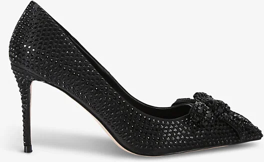Womens Black Belgravia Bow Crystal-Embellished Courts Eur 40 / 7 Uk Women