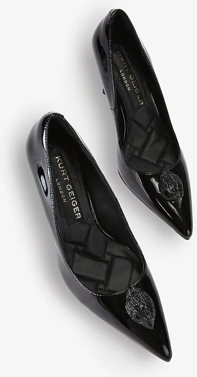 Womens Black Belgravia Eagle Head-Embellished Patent-Leather Courts Eur 36 / 3 Uk Women - Image 2