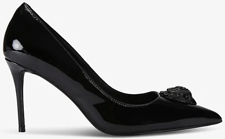 Womens Black Belgravia Eagle Head-Embellished Patent-Leather Courts Eur 36 / 3 Uk Women