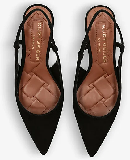 Womens Black Belgravia Sling-Back Suede Heeled Courts Eur 42/ 9 Uk Women - Image 2