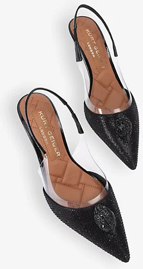 Womens Black Belgravia Sling-Back Vinyl Heeled Courts Eur 39 / 6 Uk Women - Image 2