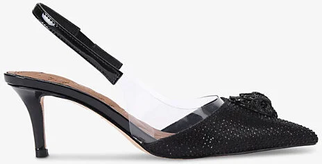 Womens Black Belgravia Sling-Back Vinyl Heeled Courts Eur 39 / 6 Uk Women