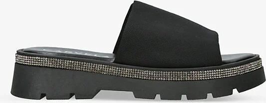 Womens Black Billions 2 Crystal-Embellished Woven Sandals Eur 37 / 4 Uk Women