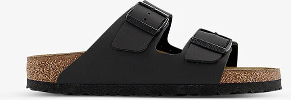 Womens Black Birko Flor Arizona Two-Strap Faux-Leather Sandals Eur 39 / 6 Uk Women