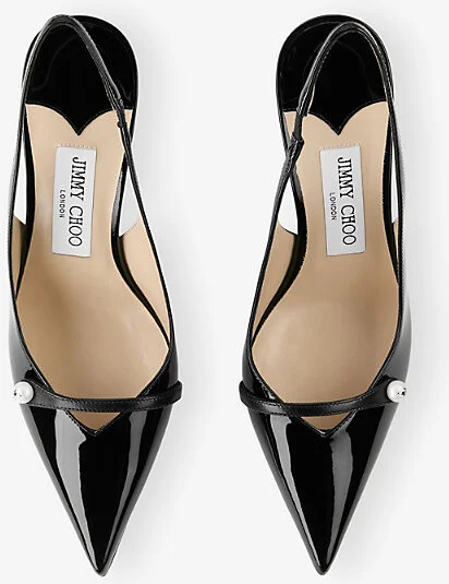 Womens Black/Black Amita 85 Patent Leather Slingbacks Eur 34.5 / 1.5 Uk Women - Image 2