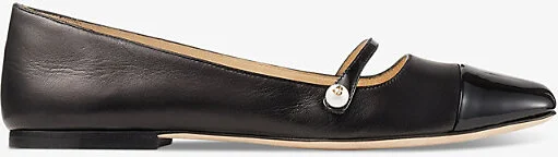 Womens Black/Black Elisa Pearl-Embellished Patent-Leather Ballet Flats Eur 40 / 7 Uk Women