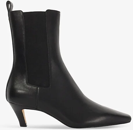Womens Black Black Leather Odele Heeled Leather Chelsea Ankle Boots Eur 41 / 8 Uk Women