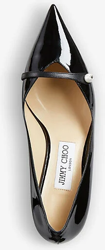Womens Black/Black Rosalia 65 Pearl-Embellished Patent-Leather Heeled Courts Eur 38/5 Uk Women - Image 2
