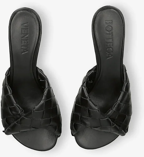 Womens Black Blink Intrecciato Leather Mules Eur 39 / 6 Uk Women - Image 2