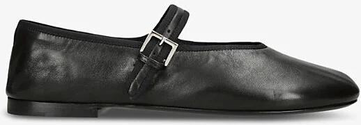 Womens Black Boheme Buckle-Embellished Leather Ballet Pumps Eur 37.5 / 4.5 Uk Women