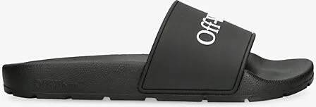 Womens Black Bookish Embossed-Logo Tpu Sliders Eur 40 / 7 Uk Women