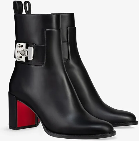 Womens Black Booty Lock 70 Leather Heeled Courts Eur 39.5 / 6.5 Uk Women - Image 2
