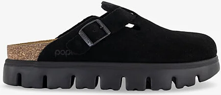 Womens Black Boston Chunky Suede Clogs Eur 39 / 6 Uk Women