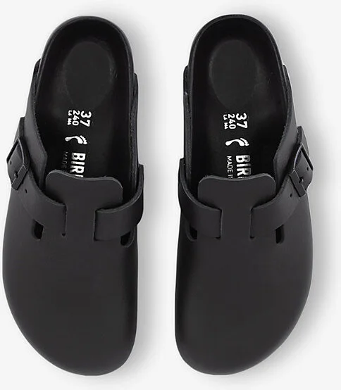Womens Black Boston Exquisite Leather Clogs Eur 37 / 4 Uk Women - Image 2