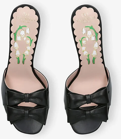 Womens Black Bowow 75 Heeled Leather Mules Eur 37 / 4 Uk Women - Image 2
