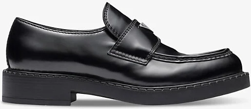 Womens Black Brand-Plaque Leather Loafers Eur 42 / 8 Uk Men