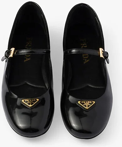 Womens Black Brand-Plaque Patent-Leather Mary Jane Flats Eur 40 / 7 Uk Women - Image 2