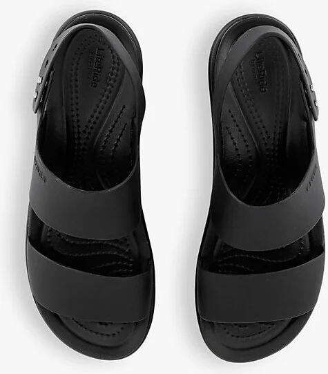 Womens Black Brooklyn Double-Strap Low-Wedge Rubber Sandals Eur 41 / 8 Uk Women - Image 2
