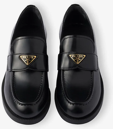 Womens Black Brushed Leather Loafers Eur 39.5 / 6.5 Uk Women - Image 2