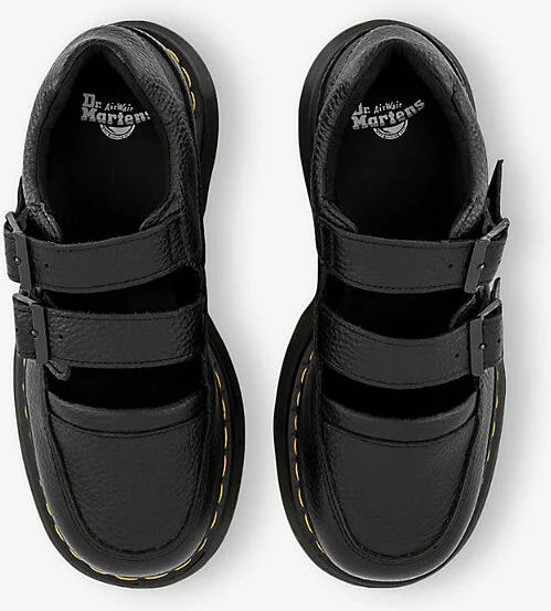 Womens Black Buzz Chunky-Sole Leather Mary Jane Shoes Eur 39 / 6 Uk Women - Image 2