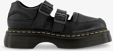 Womens Black Buzz Chunky-Sole Leather Mary Jane Shoes Eur 39 / 6 Uk Women