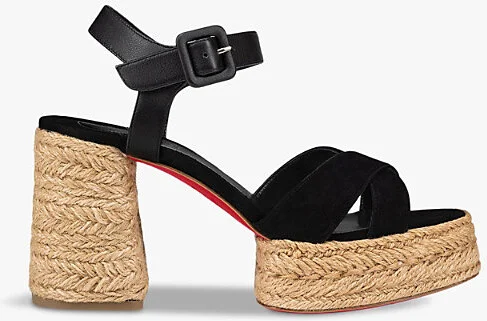 Womens Black Calakala 85 Suede and Leather Heeled Espadrilles Eur 39 / 6 Uk Women
