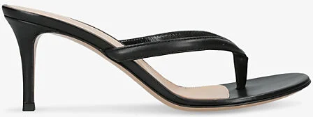 Womens Black Calypso Leather Heeled Sandals Eur 39 / 6 Uk Women