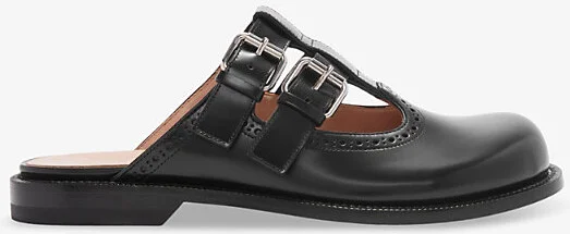 Womens Black Campo Mary-Jane Leather Mules Eur 38/5 Uk Women