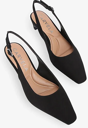 Womens Black Carina Slingback Faux-Leather Courts Eur 36 / 3 Uk Women - Image 2