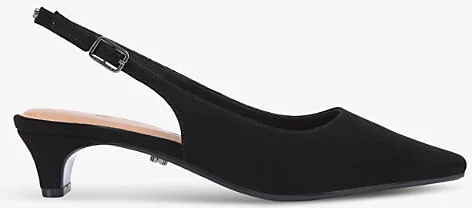Womens Black Carina Slingback Faux-Leather Courts Eur 36 / 3 Uk Women