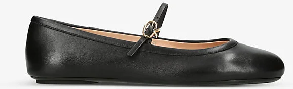 Womens Black Carla Ribbon-Buckle Leather Flats Eur 42/ 9 Uk Women