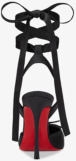 Womens Black Cassia Lace Up 100 Crepe-Satin Heels Eur 39 / 6 Uk Women - Image 2