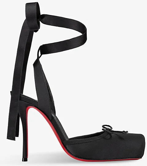 Womens Black Cassia Lace Up 100 Crepe-Satin Heels Eur 39 / 6 Uk Women