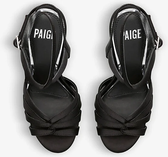 Womens Black Charlee Strappy Satin Sandals 9.5 - Image 2