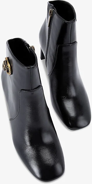 Womens Black Chelsea Eagle-Embellished Heeled Leather Boots Eur 37 / 4 Uk Women - Image 2