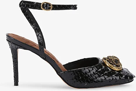 Womens Black Chelsea Snakeskin-Embossed Leather Courts Eur 35 / 2 Uk Women