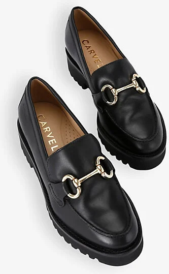 Womens Black Chester Comfort-Sole Faux-Leather Loafers Eur 41 / 8 Uk Women - Image 2