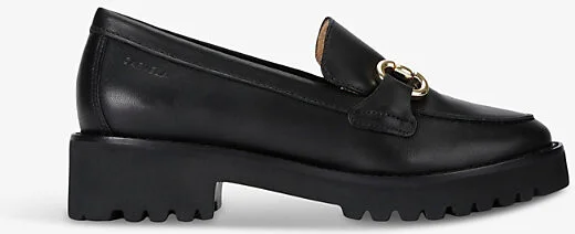 Womens Black Chester Comfort-Sole Faux-Leather Loafers Eur 41 / 8 Uk Women